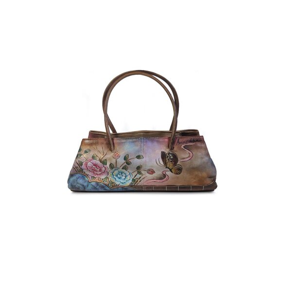 VTG Anuschka Bag Small Shoulder Organizer Purse Handpainted Leather *EXCELLENT* - Picture 7 of 11